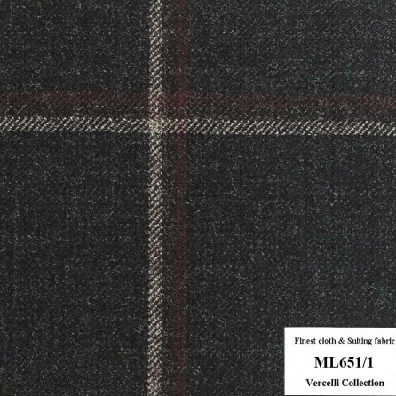 ML651/1 Vercelli CXM - Vải Suit 95% Wool - Xám Caro